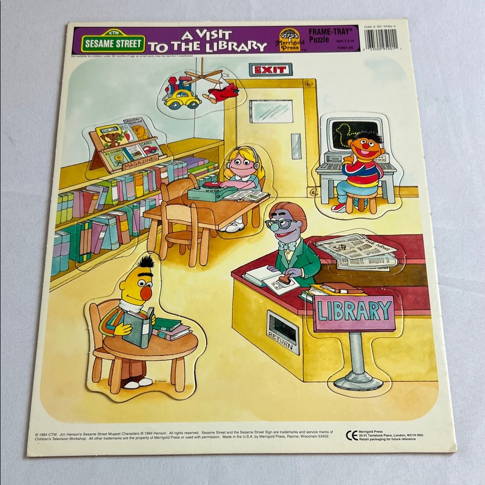 Vintage 80s Sesame Street Library Adventure Puzzle